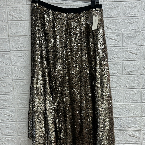 Maeve by Anthropologie new black/gold sequin skirt size medium - Picture 1 of 5